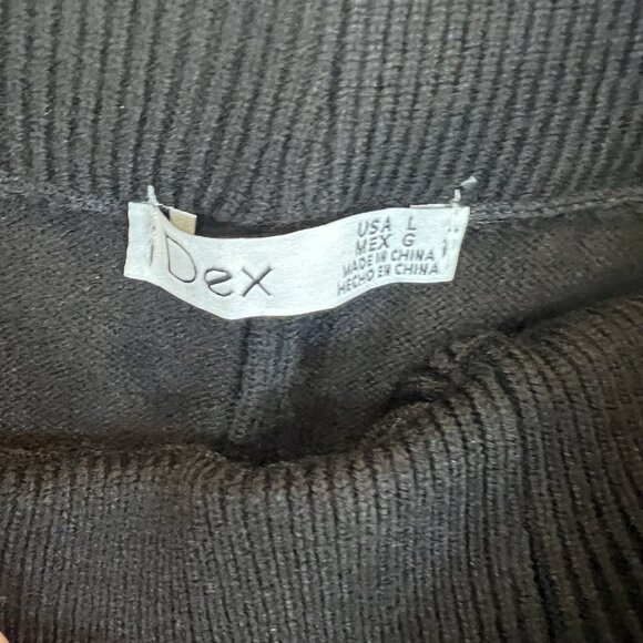 Dex Clothing NWT Black Ribbed Wide Leg Hi Rise Cropped Pants Heavy Knit Black L - Picture 4 of 11